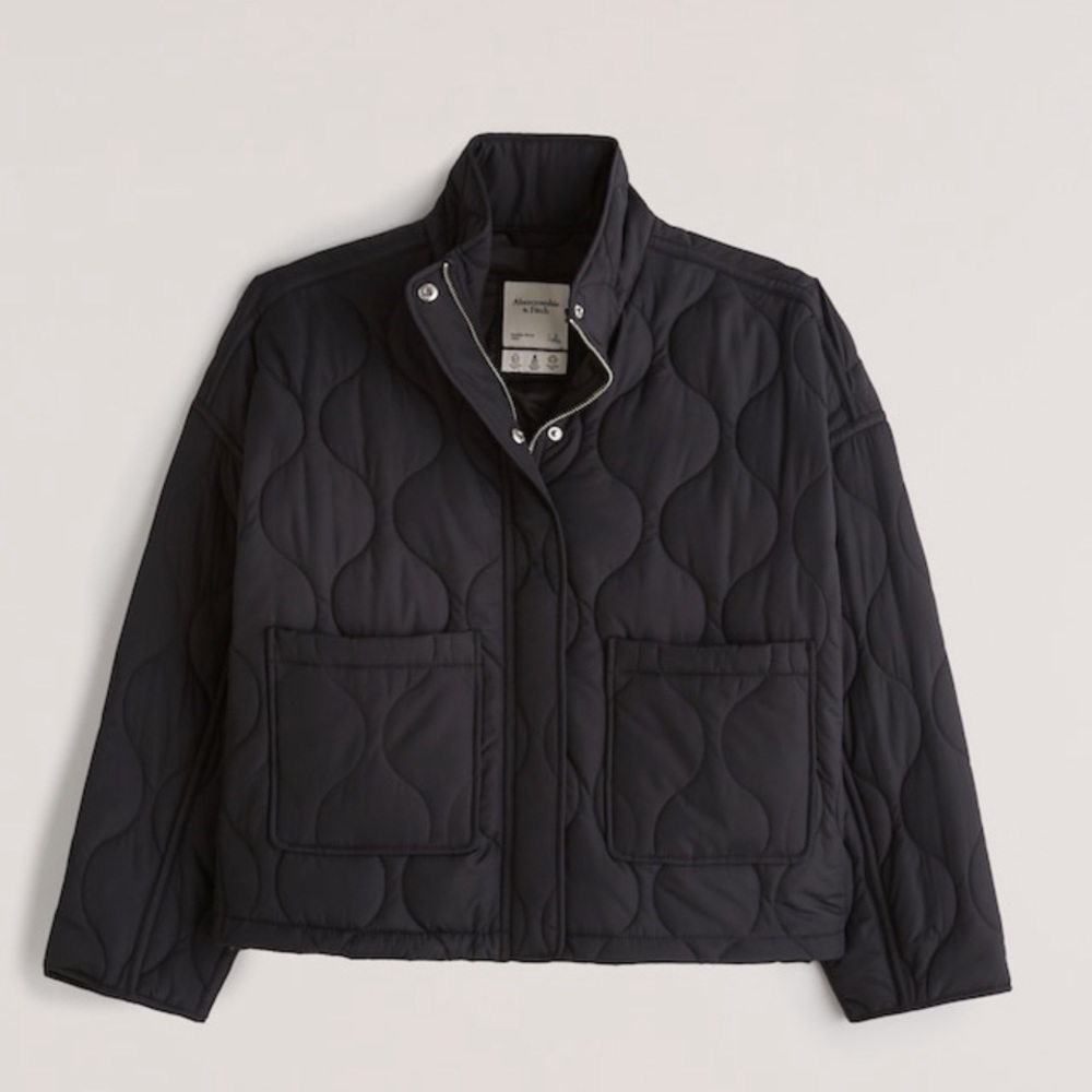 Abercrombie & Fitch Cropped Lightweight Quilted Puffer Jacket NWT